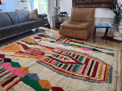 Handgeknoopt Marokkaans Azilal tapijt – 246 × 182 cm