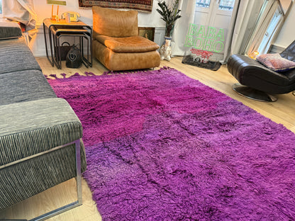 Groot paars vintage hoogpolig Berber tapijt – 320 × 197 cm