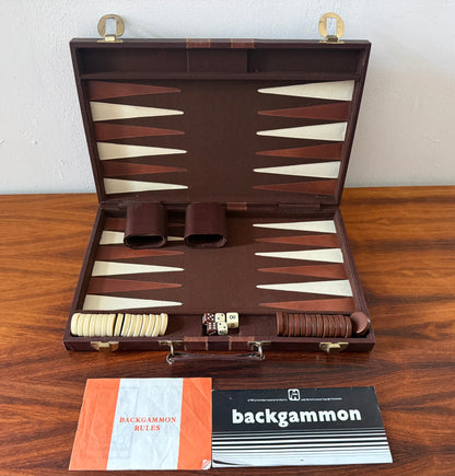 Vintage Backgammon Set Years 80 (1981) Retro Executive Briefcase