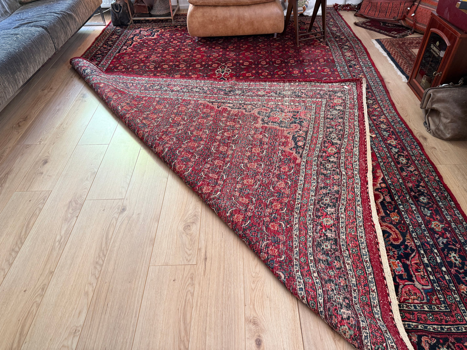 Grande tappeto persiano vintage Hosseinabad – 356 × 242 cm, risalente circa al 1960