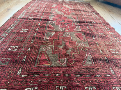 Tapete vintage Baluch – lã nó à mão, c. 1950–1970 (197 × 110 cm)