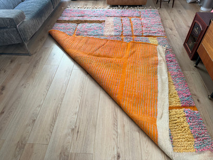 Handgeknoopt Marokkaans Boucherouite tapijt – 304 × 193 cm