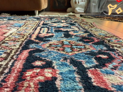 Vintage handgeknoopt tapijt in Heriz-stijl – ca. 290 × 212 cm gemaakt ca. 1940-1950