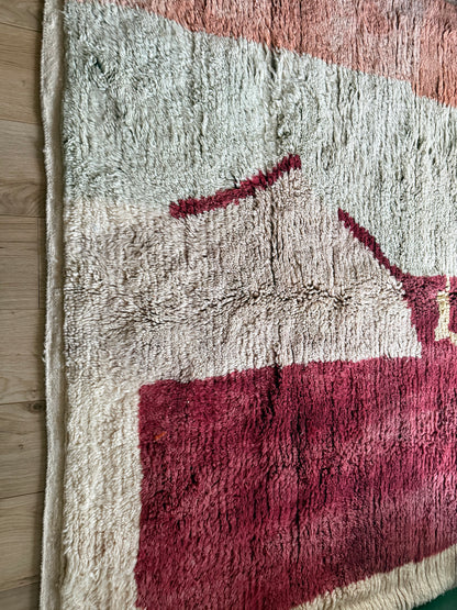 Vintage hand-knotted Moroccan rug – 291 × 203 cm