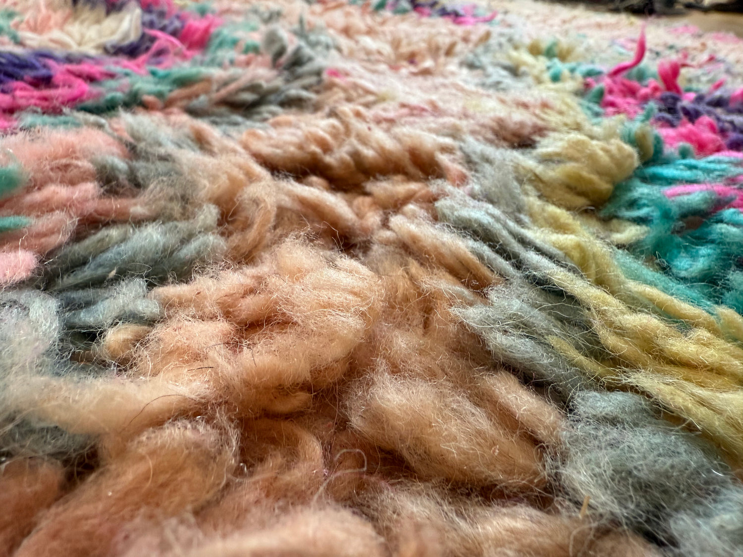 Authentiek handgeknoopt vintage tapijt – kleurrijk boho design – ca. 344 × 174 cm