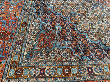 Handgeknoopt klassiek medaillon tapijt, ( vierkant ) rijk rood &amp; blauw – 253 × 246 cm