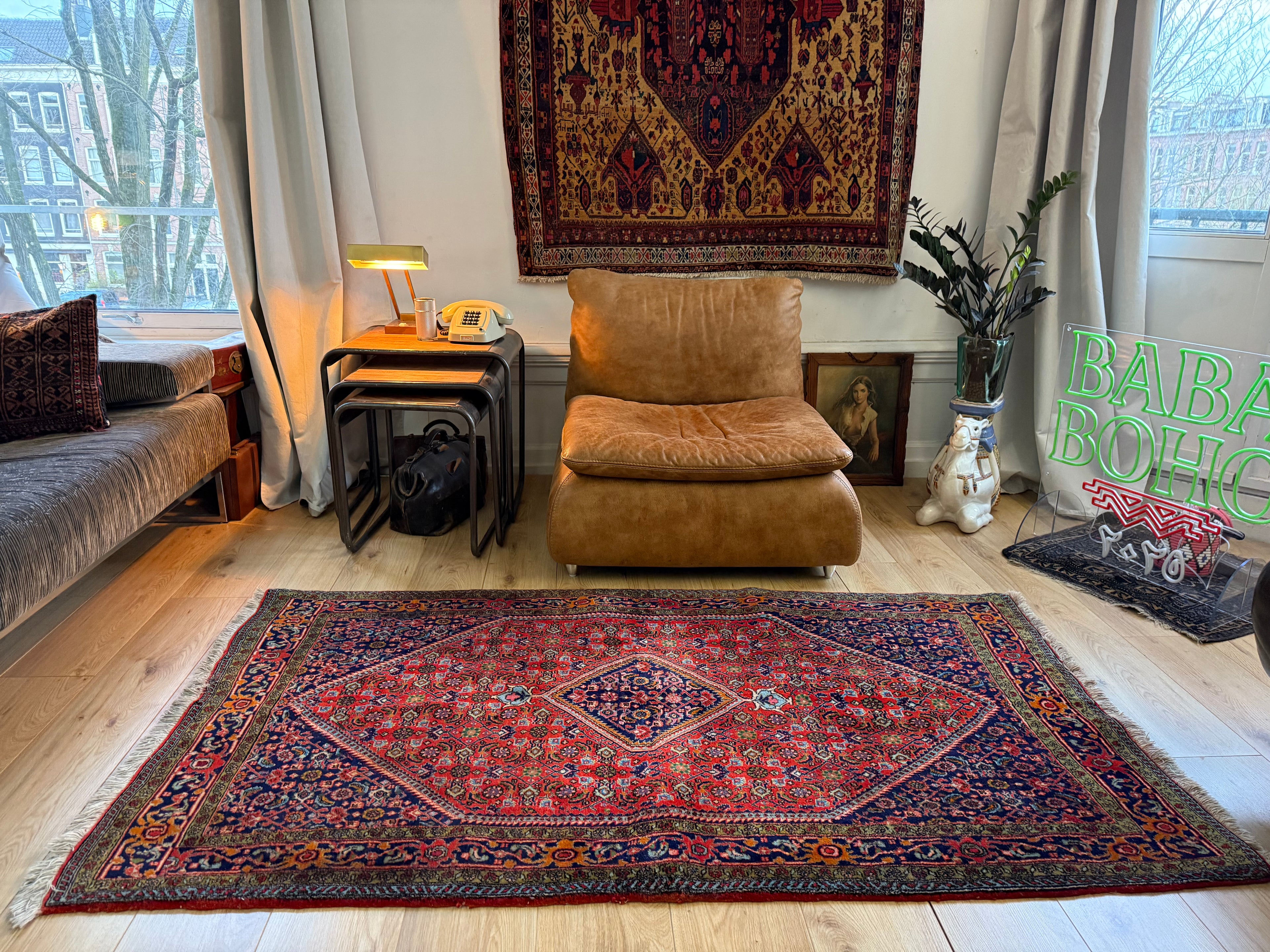 Vintage klassiek handgeknoopt tapijt – ca. 192 × 106 cm