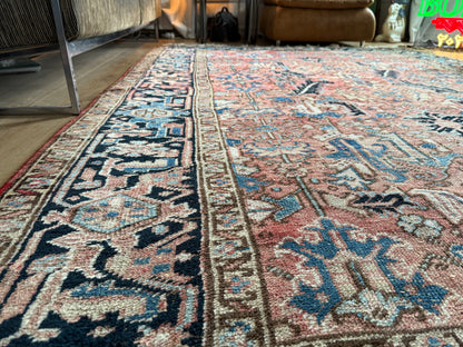 Vintage handgeknoopt tapijt in Heriz-stijl – ca. 290 × 212 cm gemaakt ca. 1940-1950