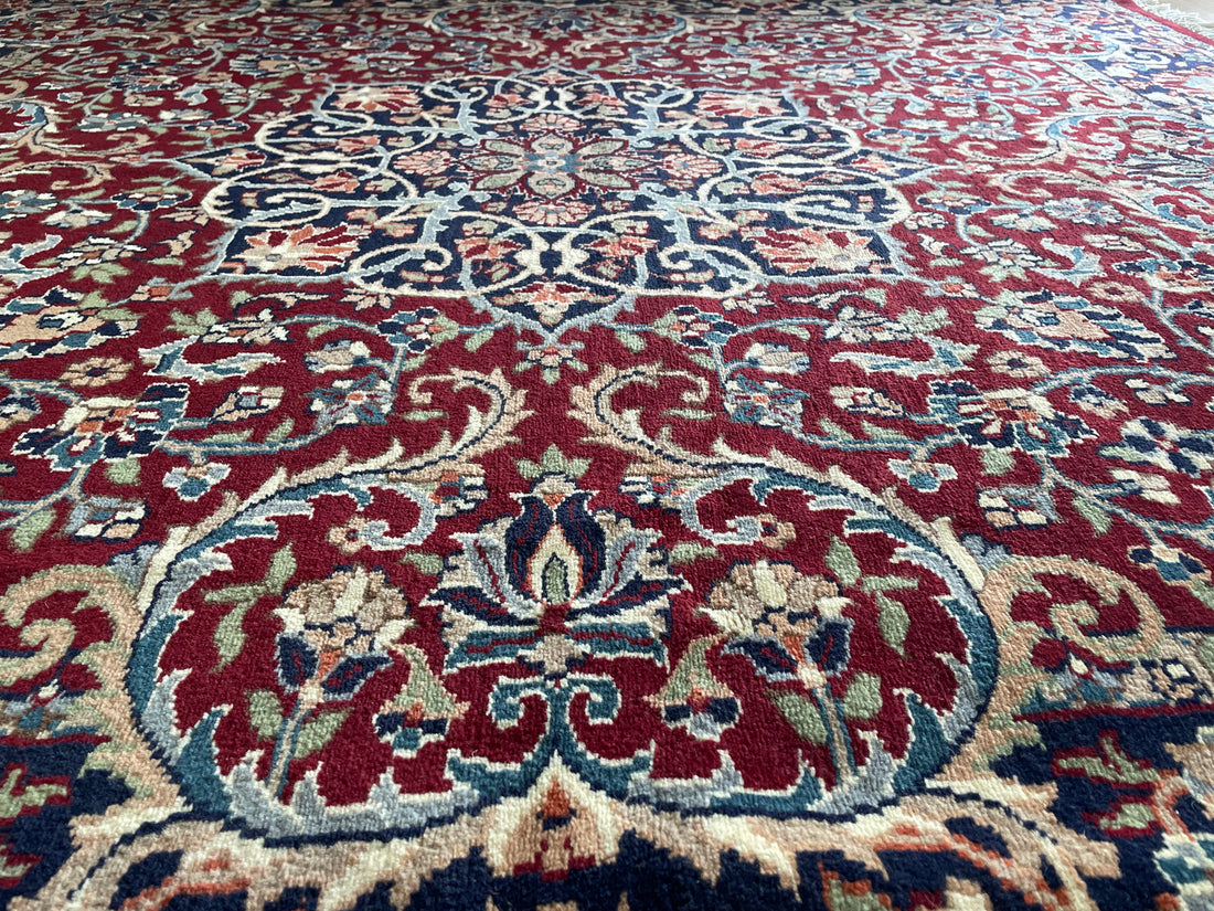 Handgeknoopt vintage oosters tapijt – ca. 200 × 193 cm