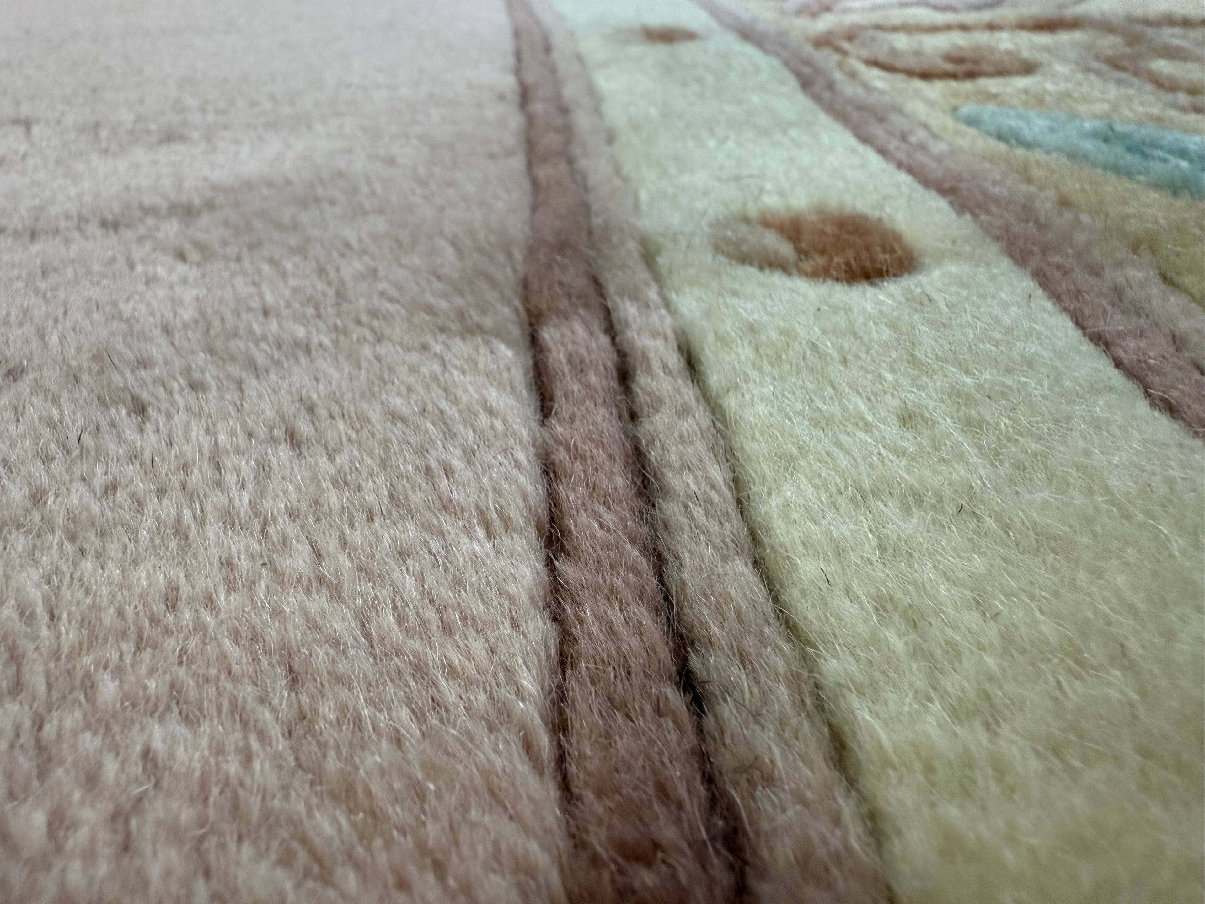 Vintage Deco-stijl wollen tapijt – ca. 330 × 215 cm