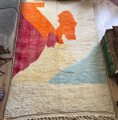 Abstract Marokkaans wollen tapijt – 305 × 193 cm