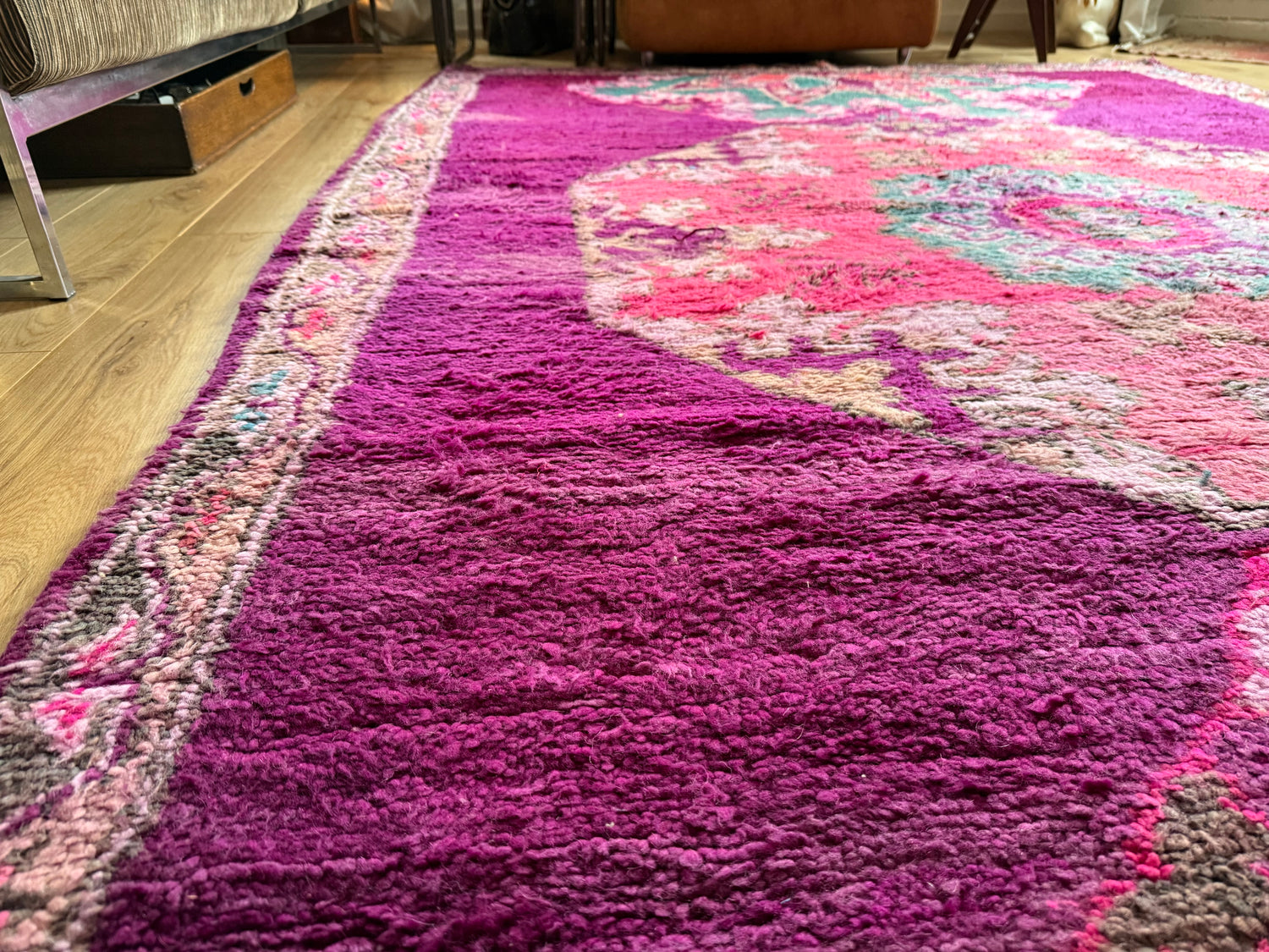 Vintage Atlas Rug – Magenta &amp; Turquoise Statement Piece (315 × 200 cm)