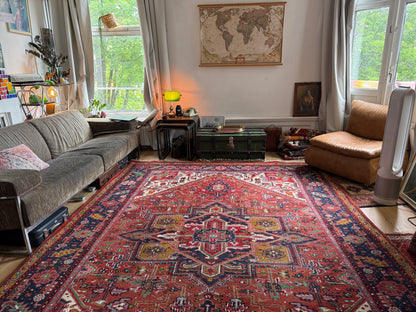 Handgeknoopt vintage tapijt Oosters Heriz design – ca. 340 × 248 cm