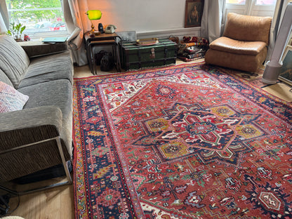 Handgeknoopt vintage tapijt Oosters Heriz design – ca. 340 × 248 cm