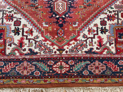 Handgeknoopt vintage tapijt Oosters Heriz design – ca. 340 × 248 cm