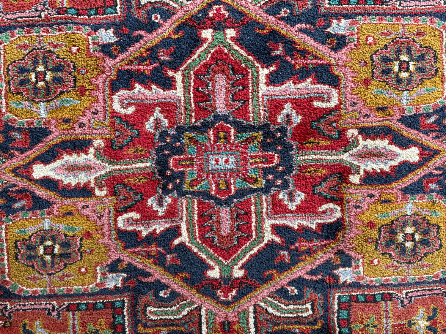 Handgeknoopt vintage tapijt Oosters Heriz design – ca. 340 × 248 cm