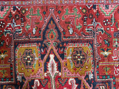 Handgeknoopt vintage tapijt Oosters Heriz design – ca. 340 × 248 cm