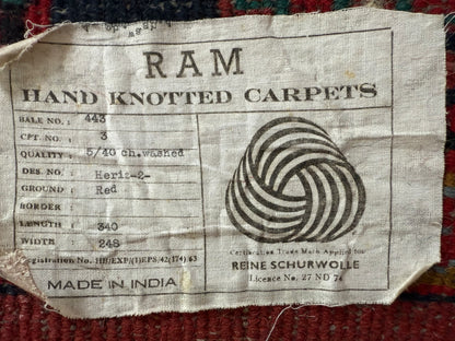 Handgeknoopt vintage tapijt Oosters Heriz design – ca. 340 × 248 cm