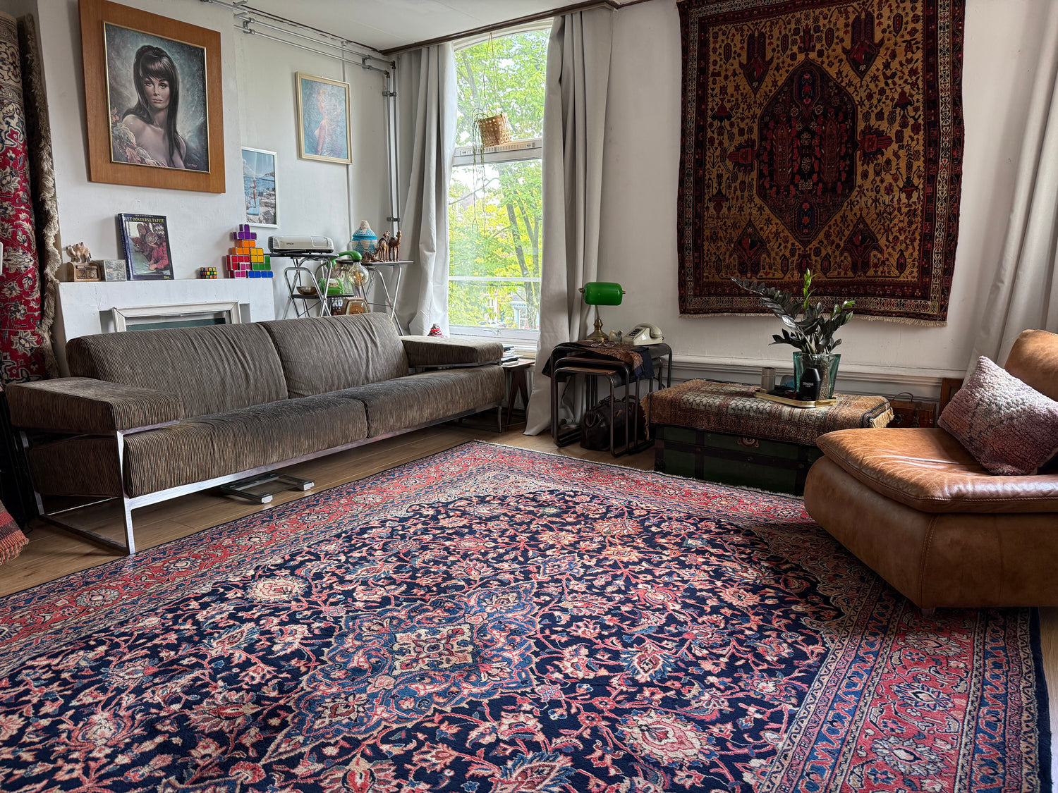 Handgeknoopt vintage tapijt – Klassiek Medaillon – ca. 367 × 265 cm