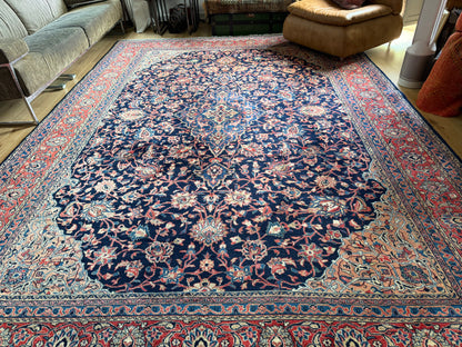 Handgeknoopt vintage tapijt – Klassiek Medaillon – ca. 367 × 265 cm