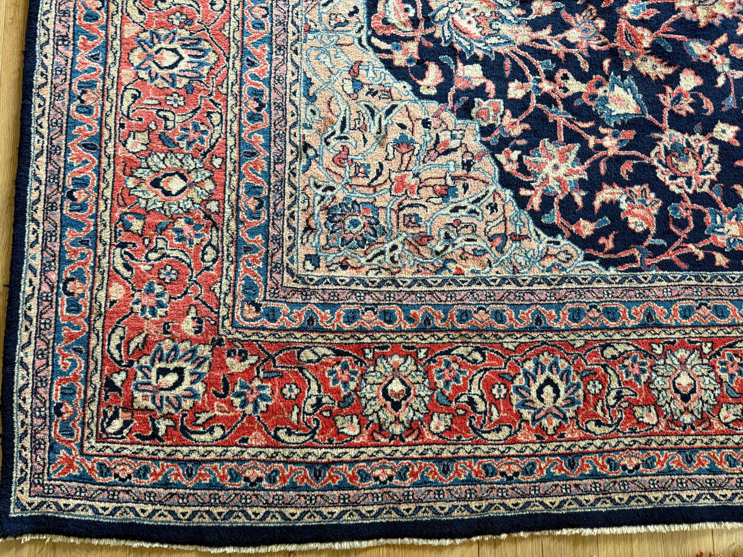Handgeknoopt vintage tapijt – Klassiek Medaillon – ca. 367 × 265 cm