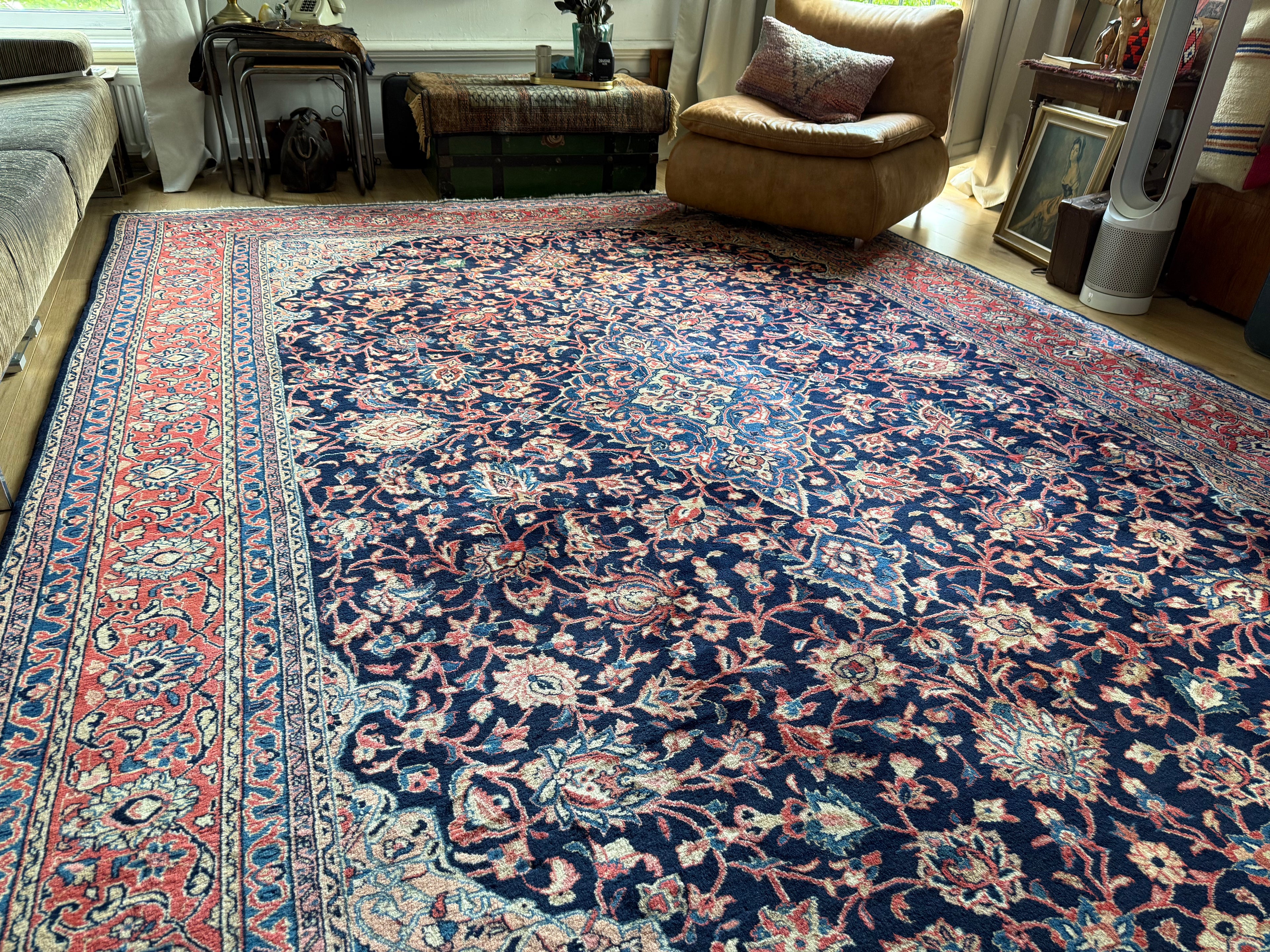 Handgeknoopt vintage tapijt – Klassiek Medaillon – ca. 367 × 265 cm