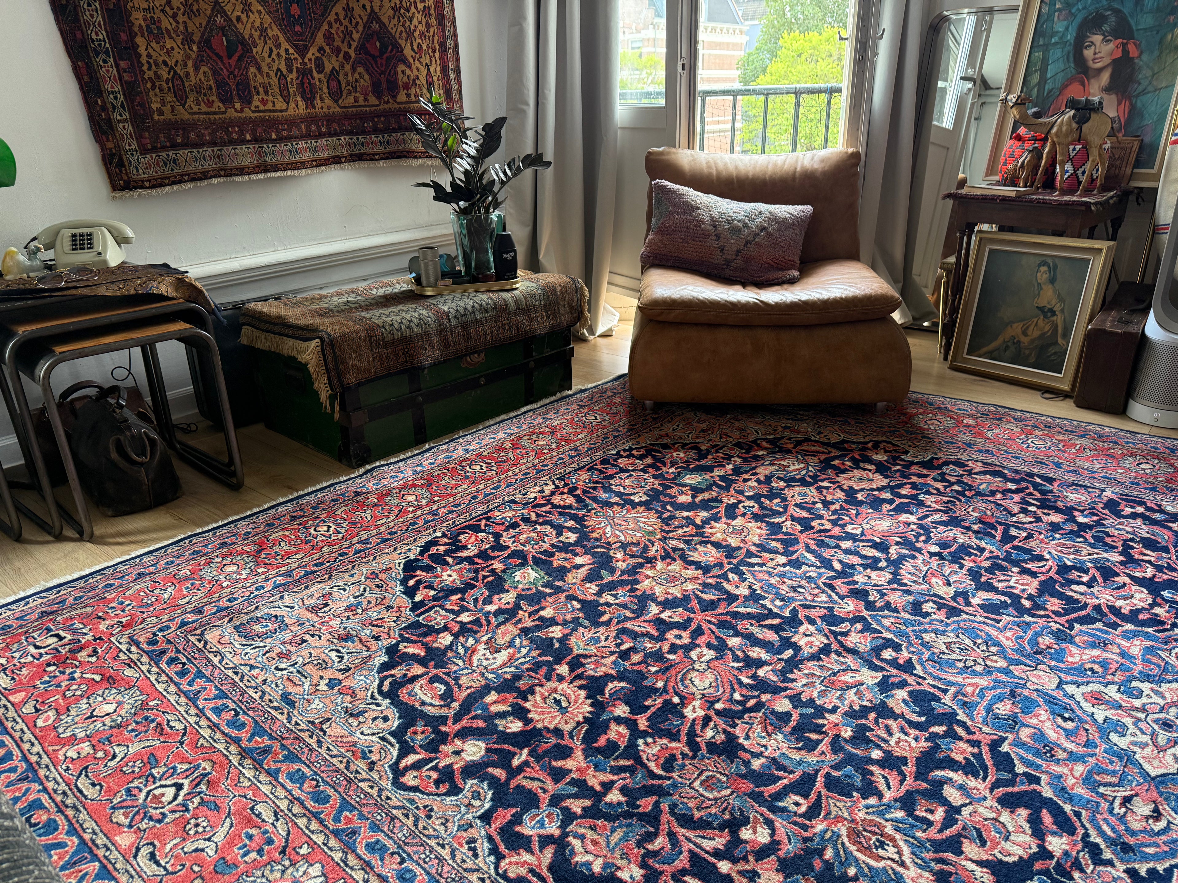 Handgeknoopt vintage tapijt – Klassiek Medaillon – ca. 367 × 265 cm
