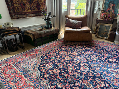Handgeknoopt vintage tapijt – Klassiek Medaillon – ca. 367 × 265 cm