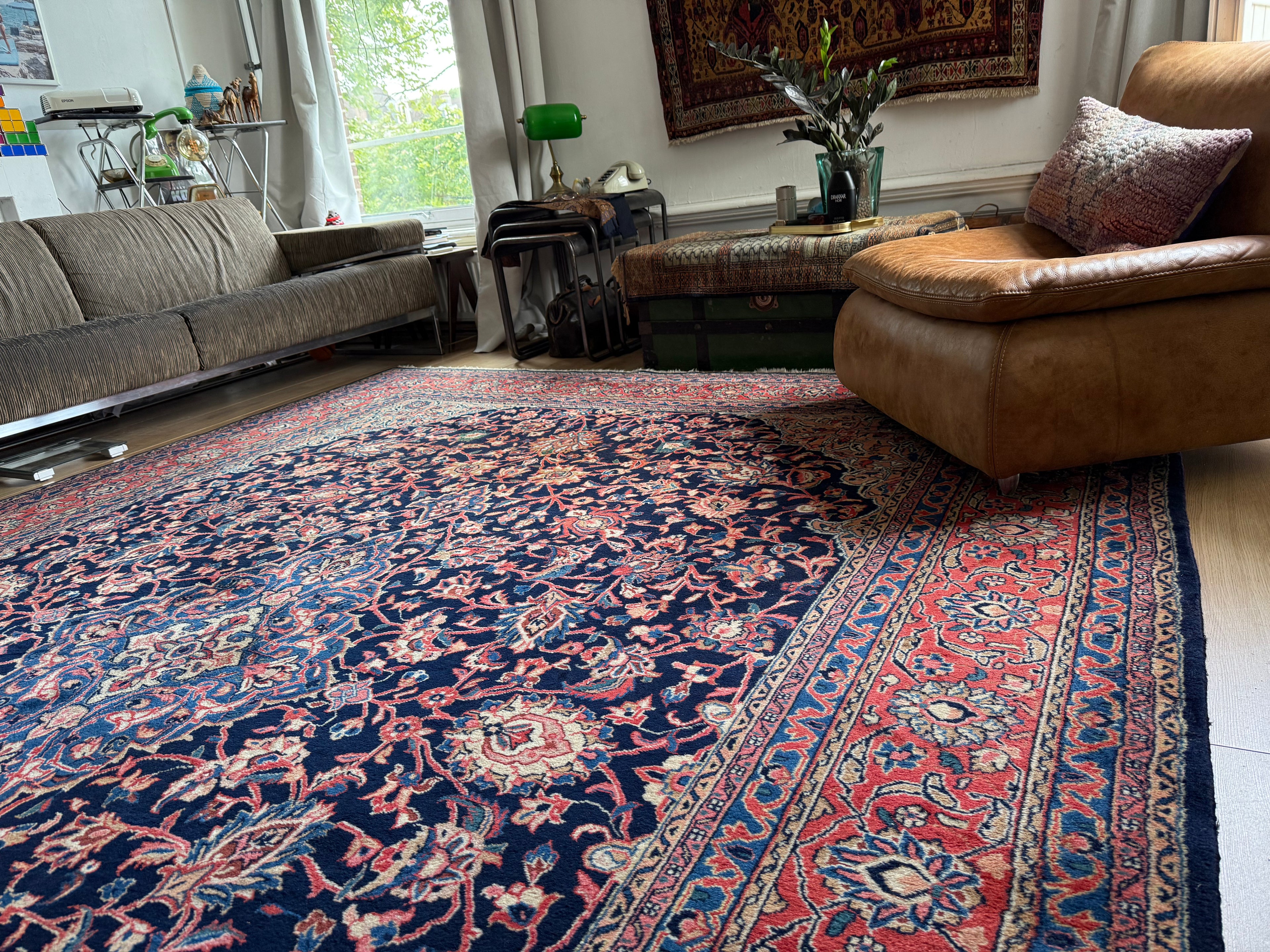 Handgeknoopt vintage tapijt – Klassiek Medaillon – ca. 367 × 265 cm