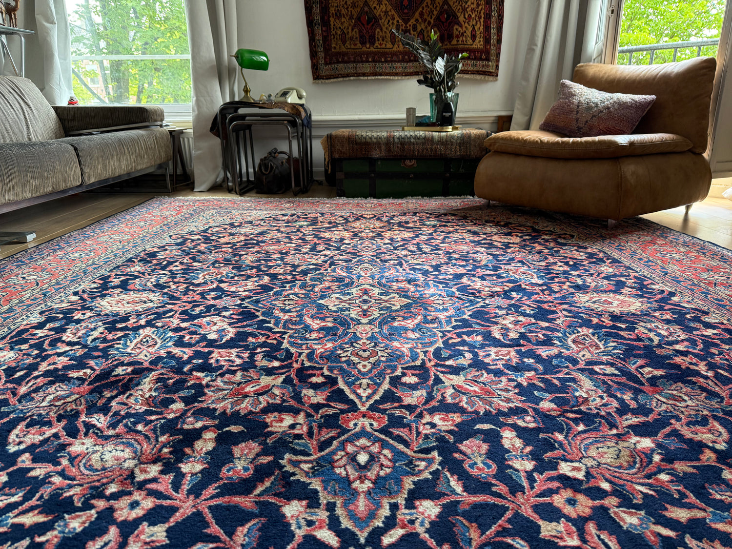 Handgeknoopt vintage tapijt – Klassiek Medaillon – ca. 367 × 265 cm