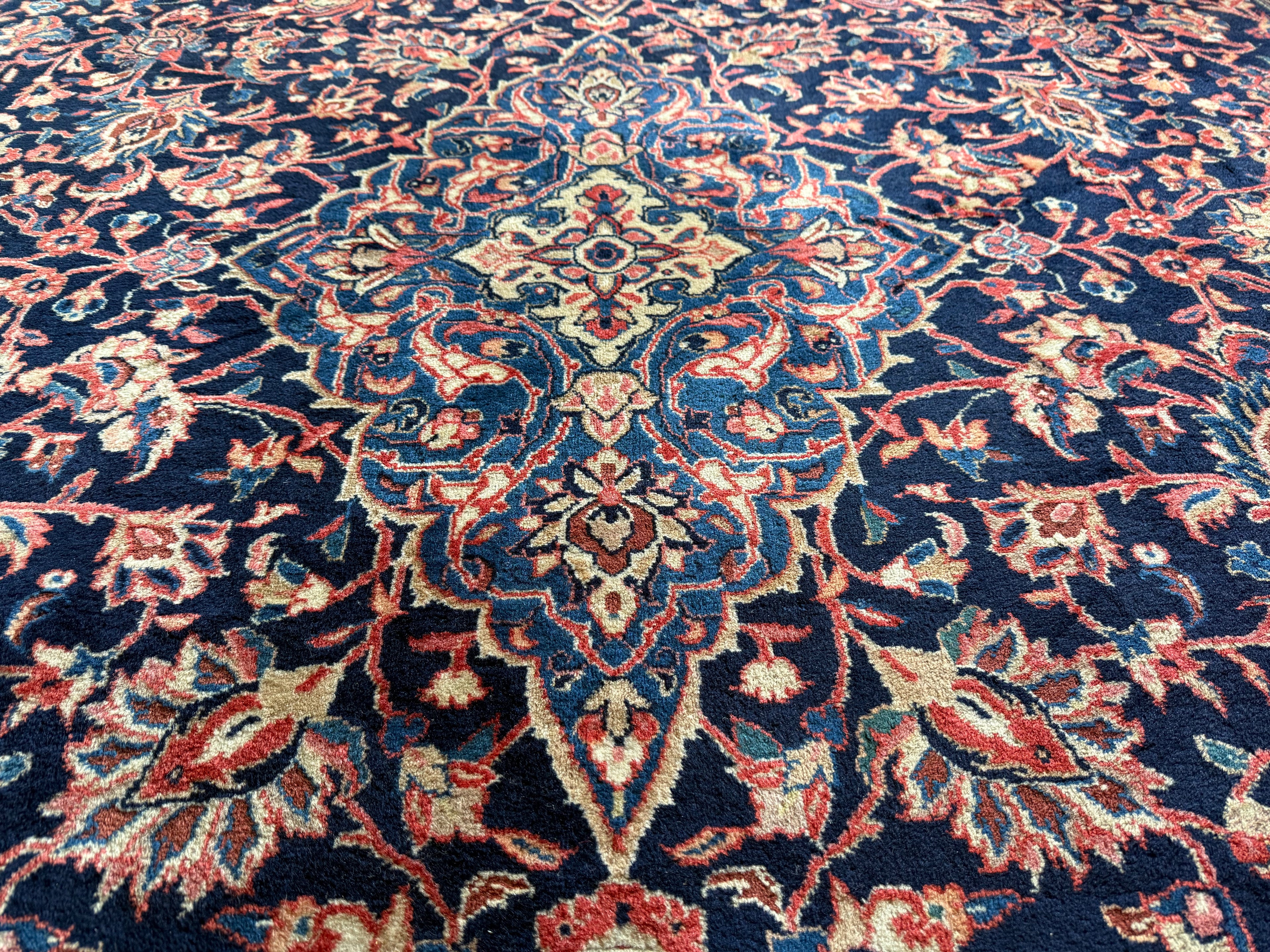 Handgeknoopt vintage tapijt – Klassiek Medaillon – ca. 367 × 265 cm