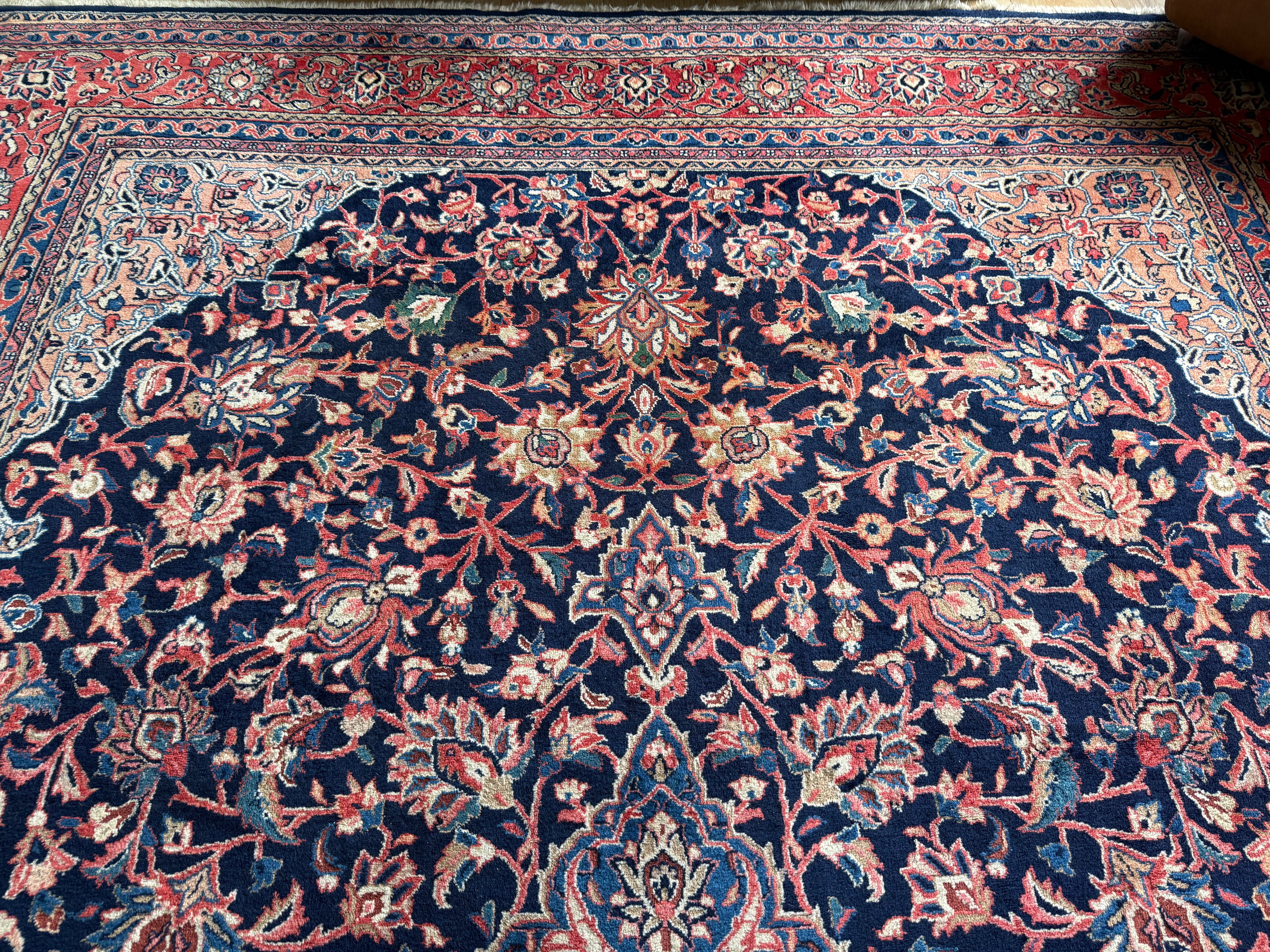 Handgeknoopt vintage tapijt – Klassiek Medaillon – ca. 367 × 265 cm
