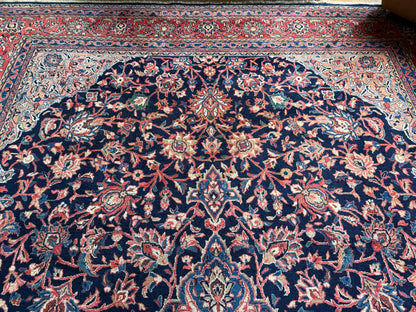 Handgeknoopt vintage tapijt – Klassiek Medaillon – ca. 367 × 265 cm