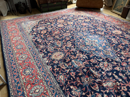 Handgeknoopt vintage tapijt – Klassiek Medaillon – ca. 367 × 265 cm