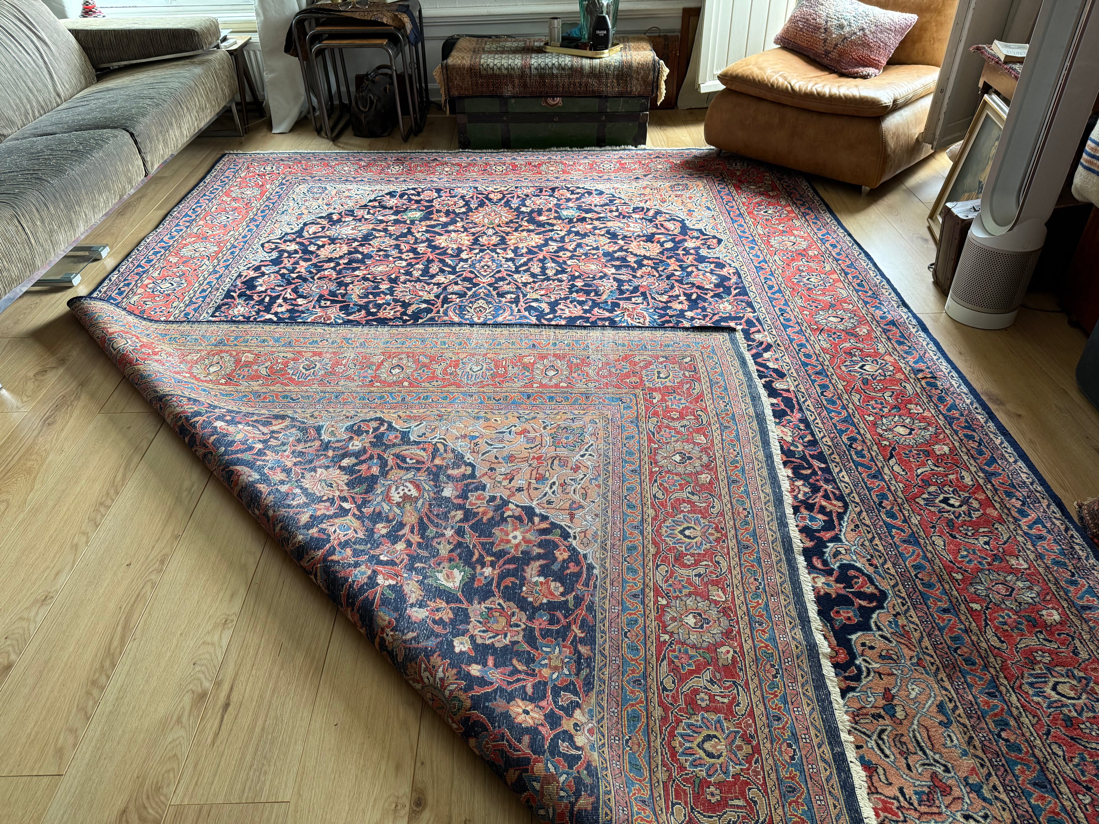Handgeknoopt vintage tapijt – Klassiek Medaillon – ca. 367 × 265 cm