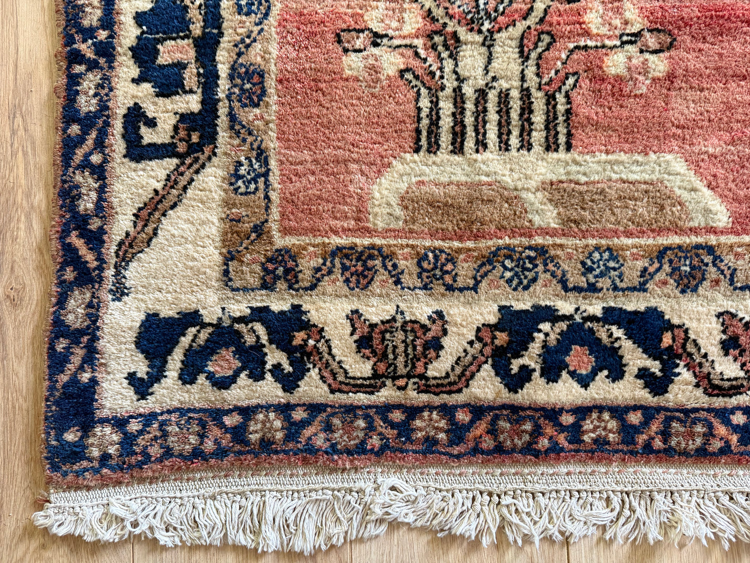 Handgeknoopt vintage tapijt – ca. 221 × 144 cm