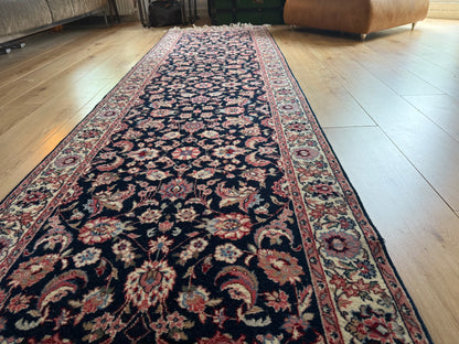 Handgeknoopte vintage loper – ca. 360 × 90 cm