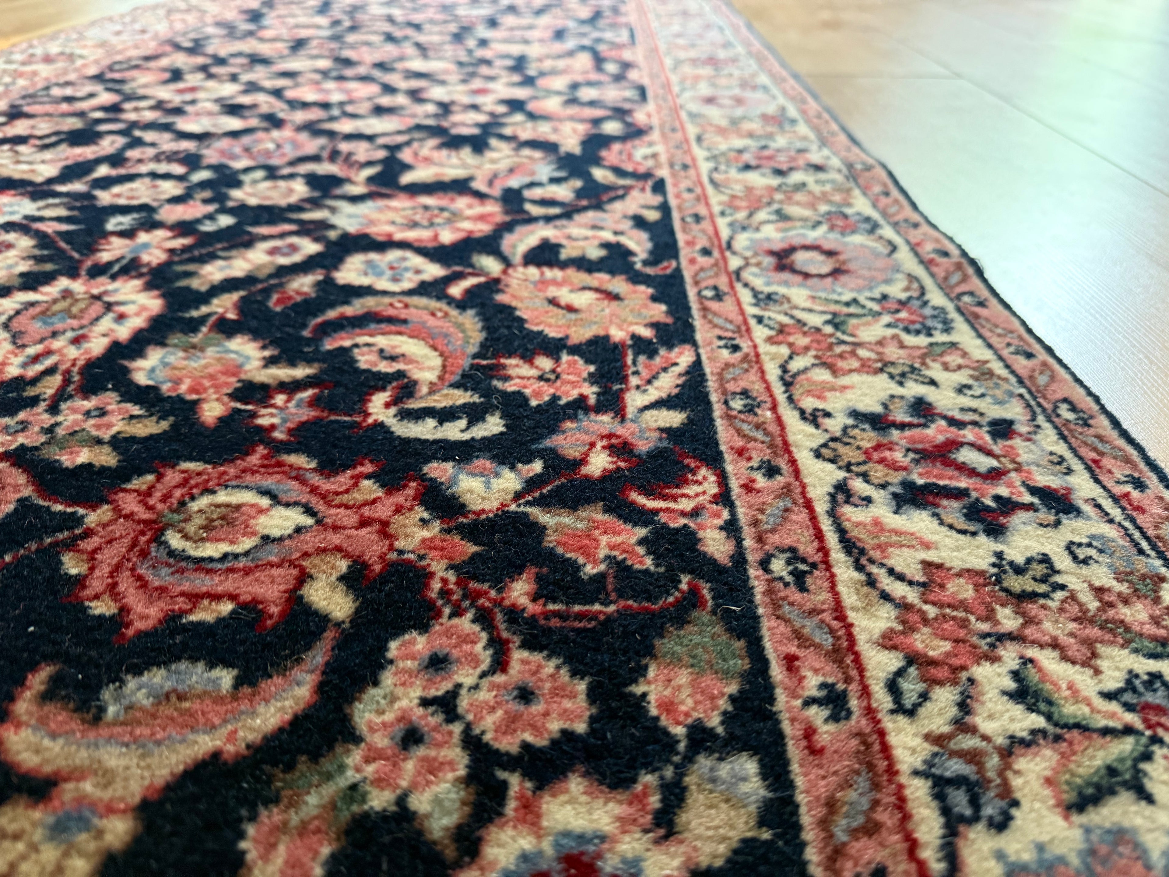 Handgeknoopte vintage loper – ca. 360 × 90 cm