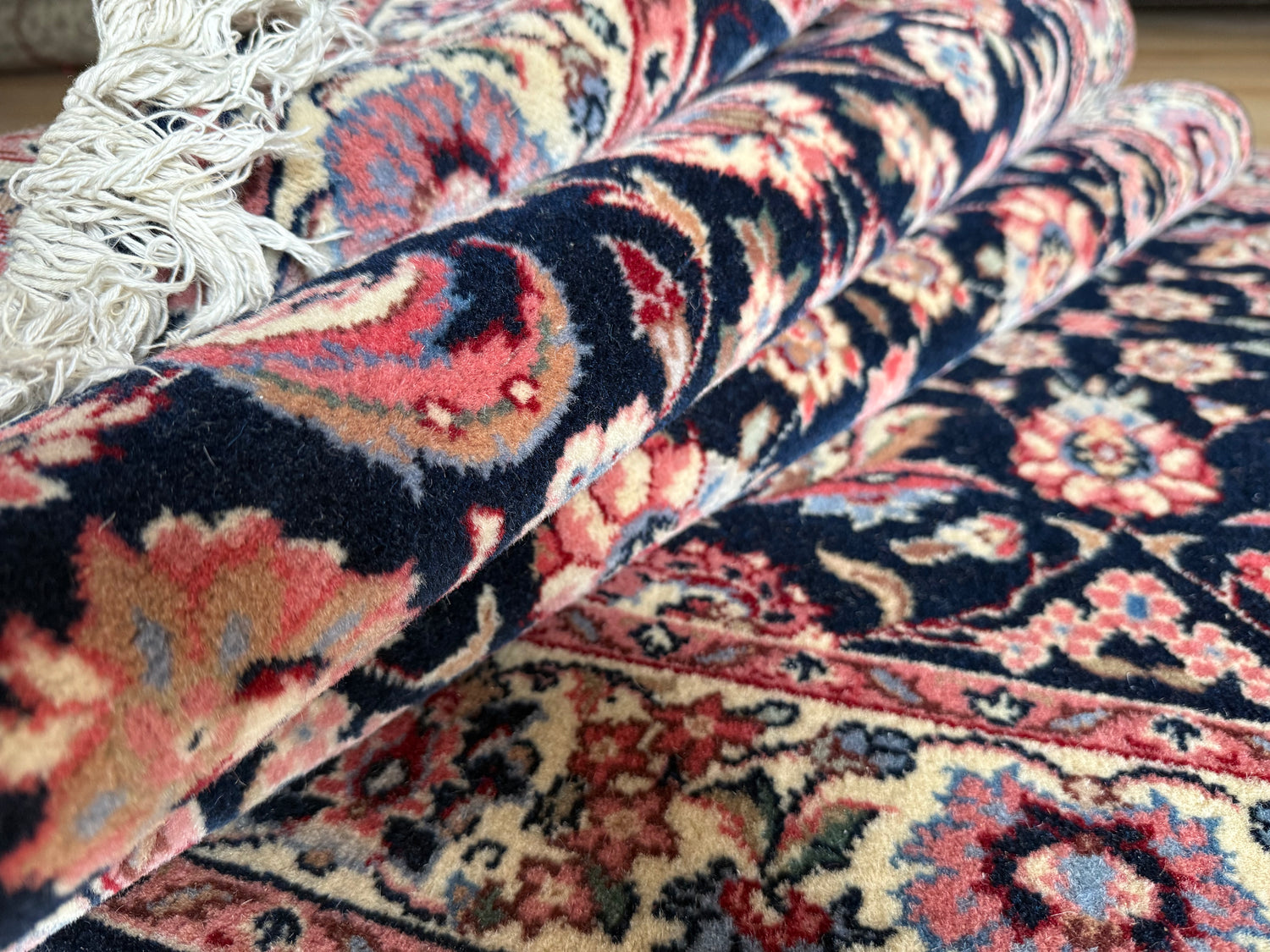 Handgeknoopte vintage loper – ca. 360 × 90 cm