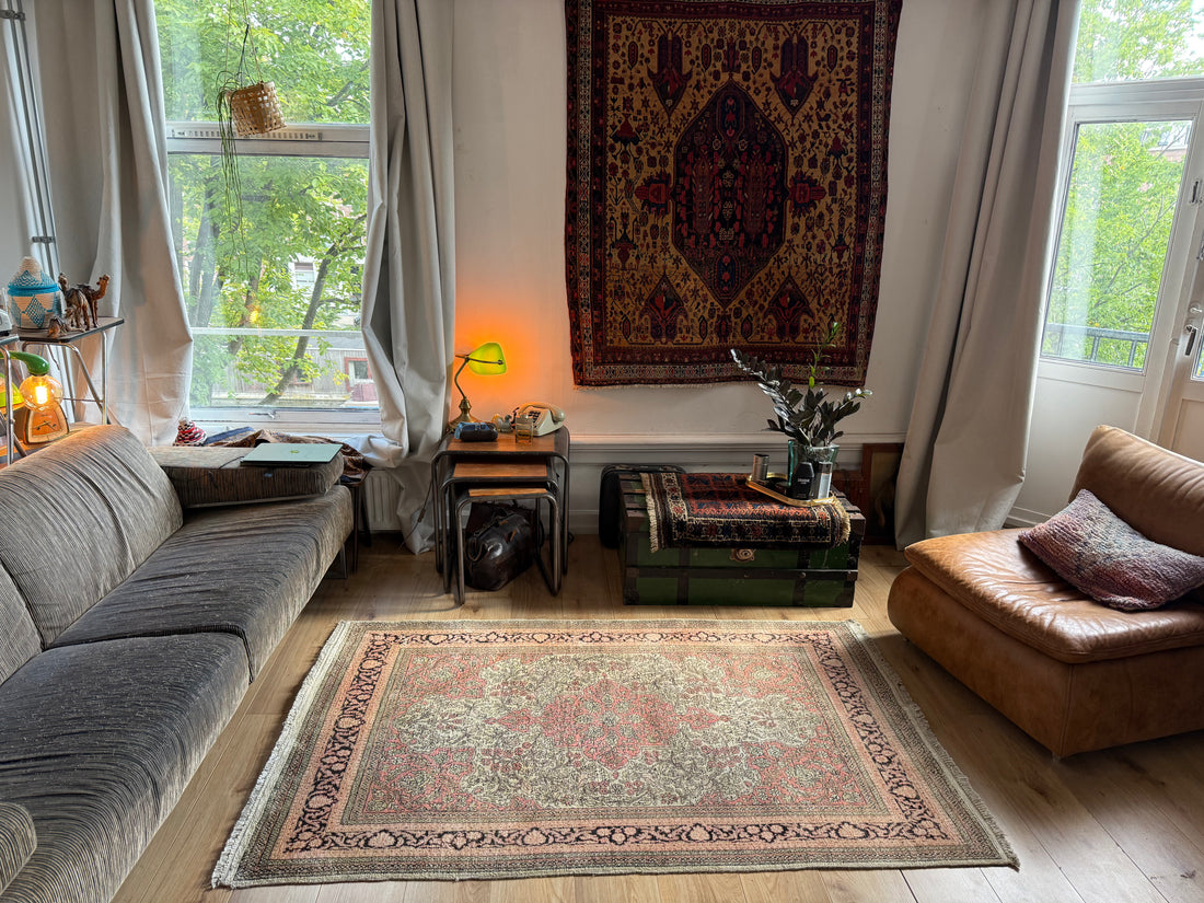 Handgeknoopt vintage tapijt – ca. 191 × 122 cm