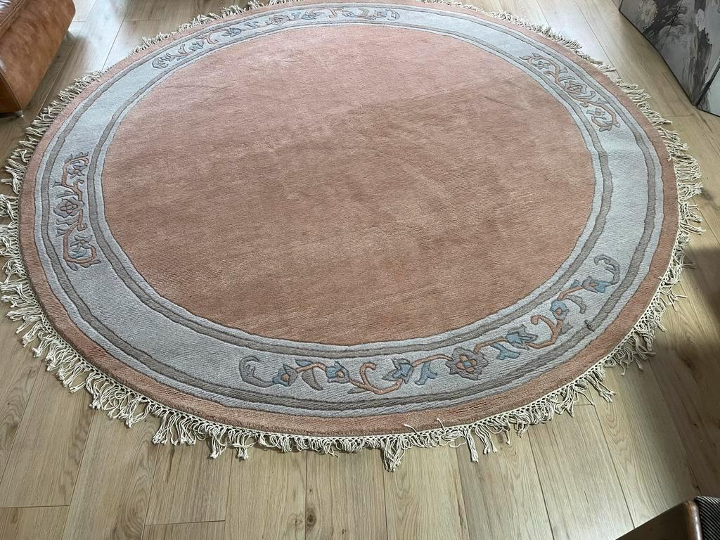 Rond handgeknoopt Nepalees tapijt diameter 242 cm