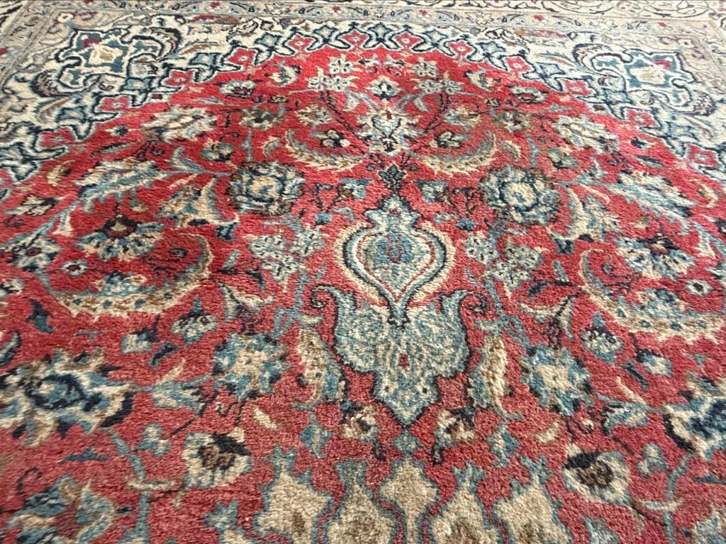 Vintage handgeknoopt oosters Tapijt Kashan stijl 200 x 300
