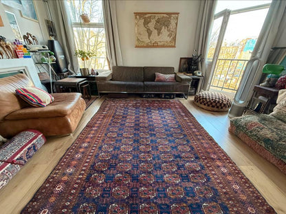 Vintage handgeknoopt Bochara tapijt 185 x272 cm – jaren &