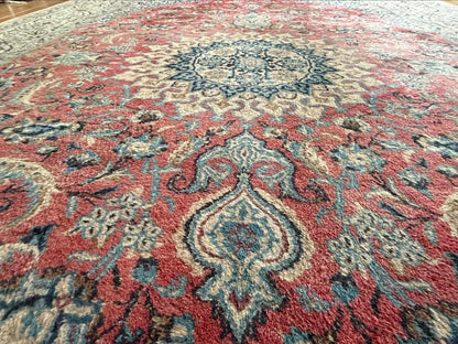 Vintage handgeknoopt oosters Tapijt Kashan stijl 200 x 300