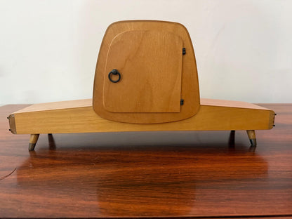 German pendulum clock from the middle of the century by Hermle – mechanical 8-day wooden clock, circa 1950