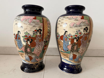 Vintage vases in Japanese Satsuma style