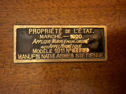 Antique French military wall telephone (circa 1911-1920) – government issue, Saint-Étienne