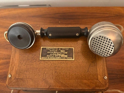 Antique French military wall telephone (circa 1911-1920) – government issue, Saint-Étienne