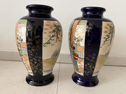 Vintage vases in Japanese Satsuma style