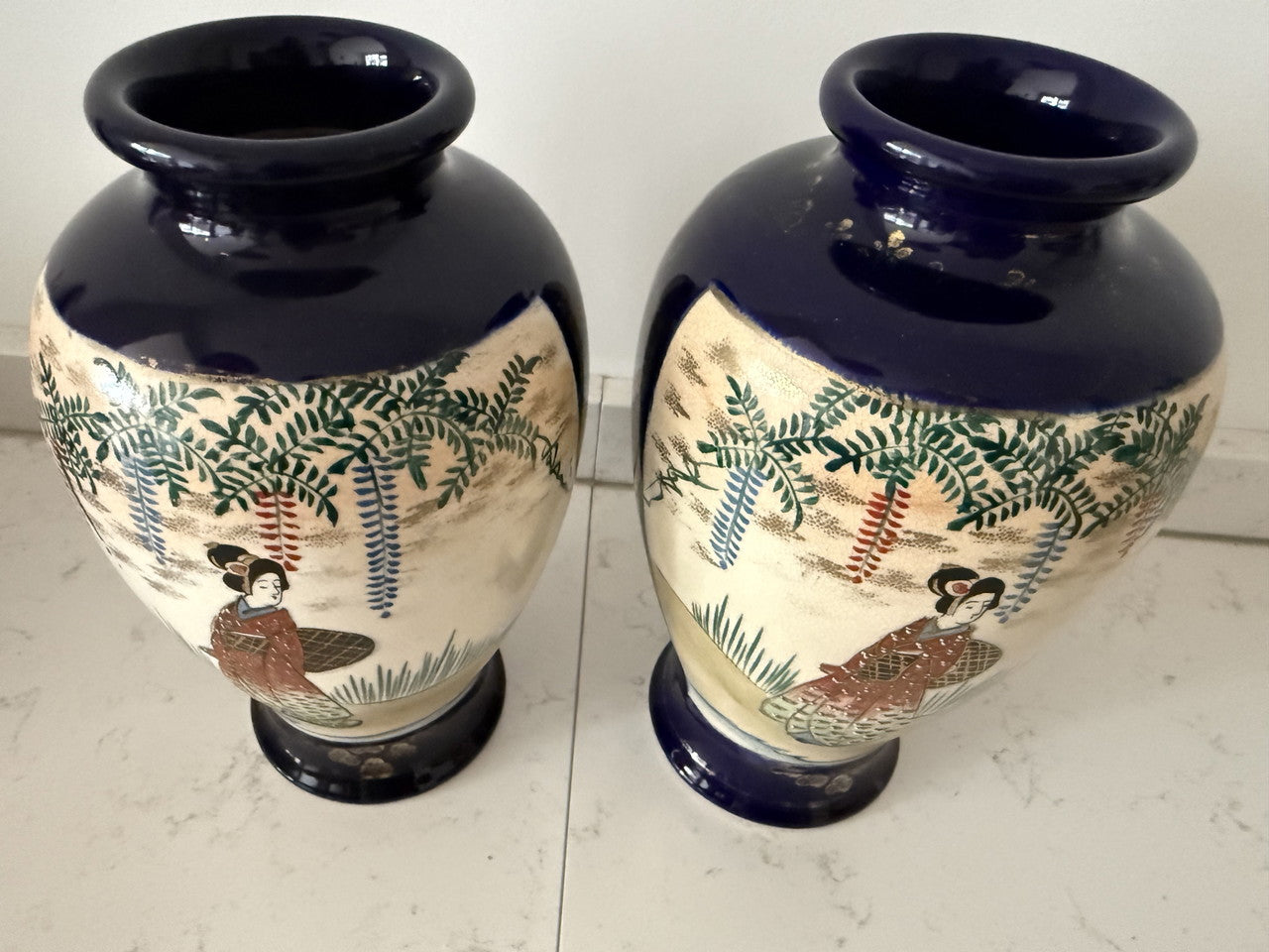 Vintage vases in Japanese Satsuma style